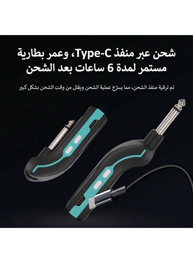 نظام ZFSZ U6 Professional المزدوج لنقل الصوت لاسلكيًا بتردد 2.4 جيجاهرتز، مزود بجهازي إرسال قابلين للطي وجهاز استقبال واحد، وميكروفون ”توصيل وتشغيل“ منخفض التأخير مخصص للغيتار والباس والمقابلات وأنظمة الصوت العامة - Image 4