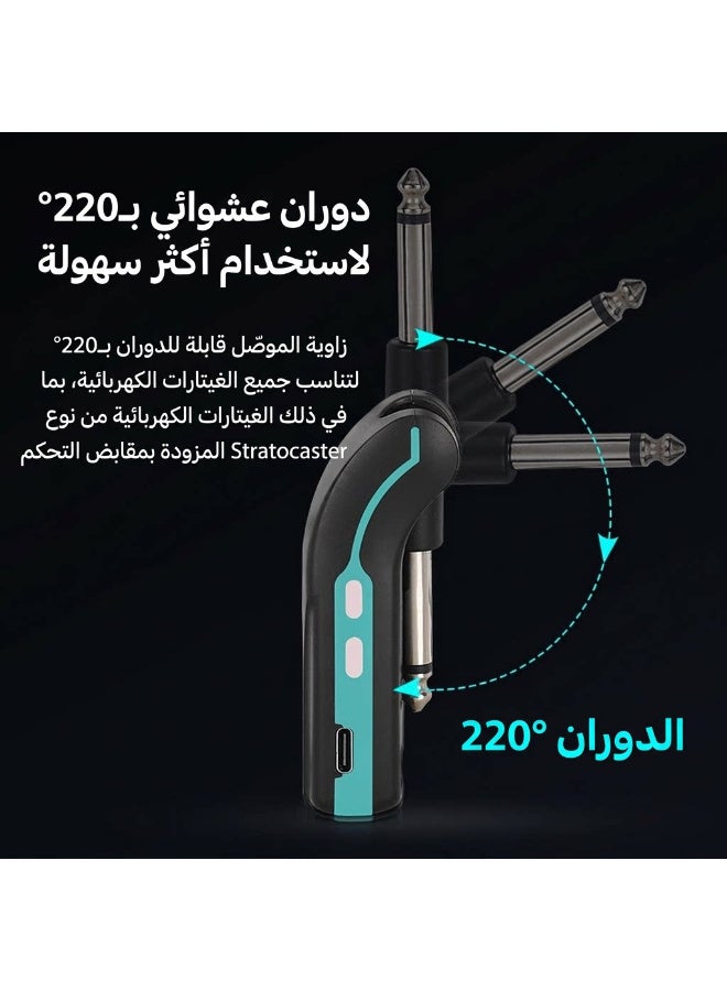 نظام ZFSZ U6 Professional المزدوج لنقل الصوت لاسلكيًا بتردد 2.4 جيجاهرتز، مزود بجهازي إرسال قابلين للطي وجهاز استقبال واحد، وميكروفون ”توصيل وتشغيل“ منخفض التأخير مخصص للغيتار والباس والمقابلات وأنظمة الصوت العامة - Image 3