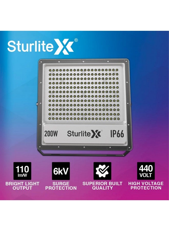 Sturlite Zuper 200 W LED Flood Light| Cool White 6500K Color Temperature LED Lamp| IP66 Waterproof Surge Protection Focus Light for Factory, Garage, Parking, Garden, Playground & Shop - (Pack of 1) - Image 3