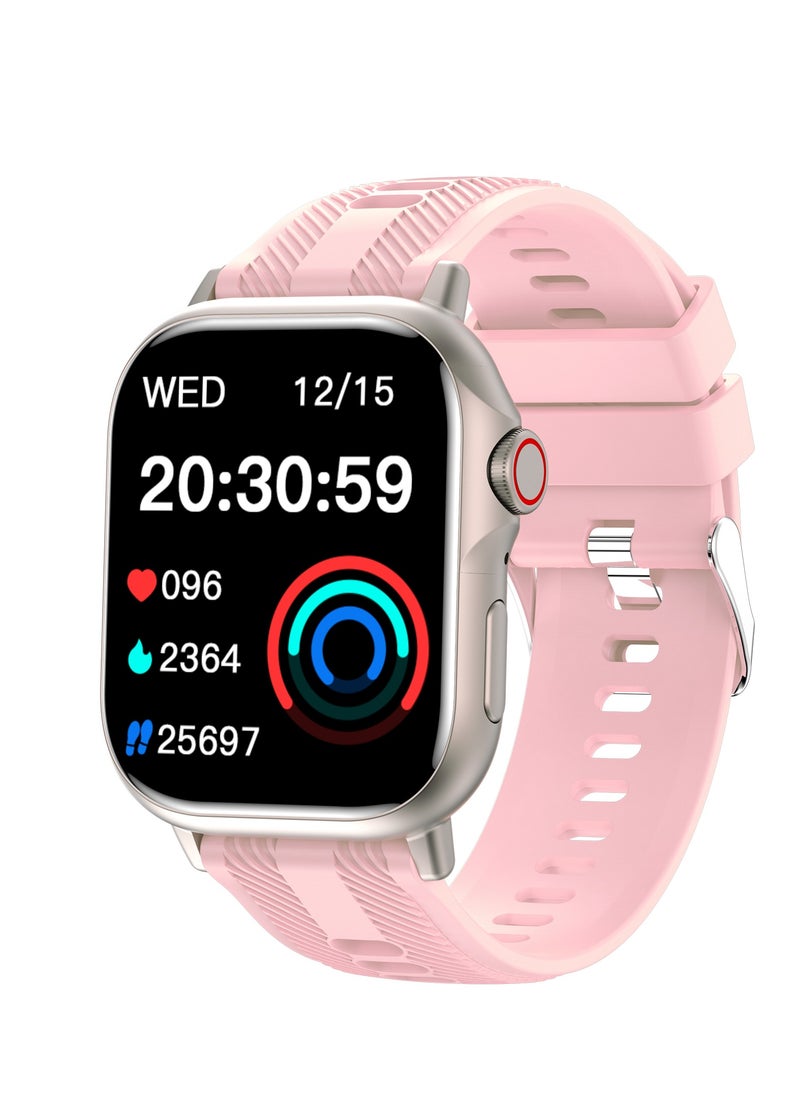 HW B05 smartwatch, AMOLED always displays Bluetooth call waterproof fitness watch, compatible with Android and iOS PINK  - Image 1