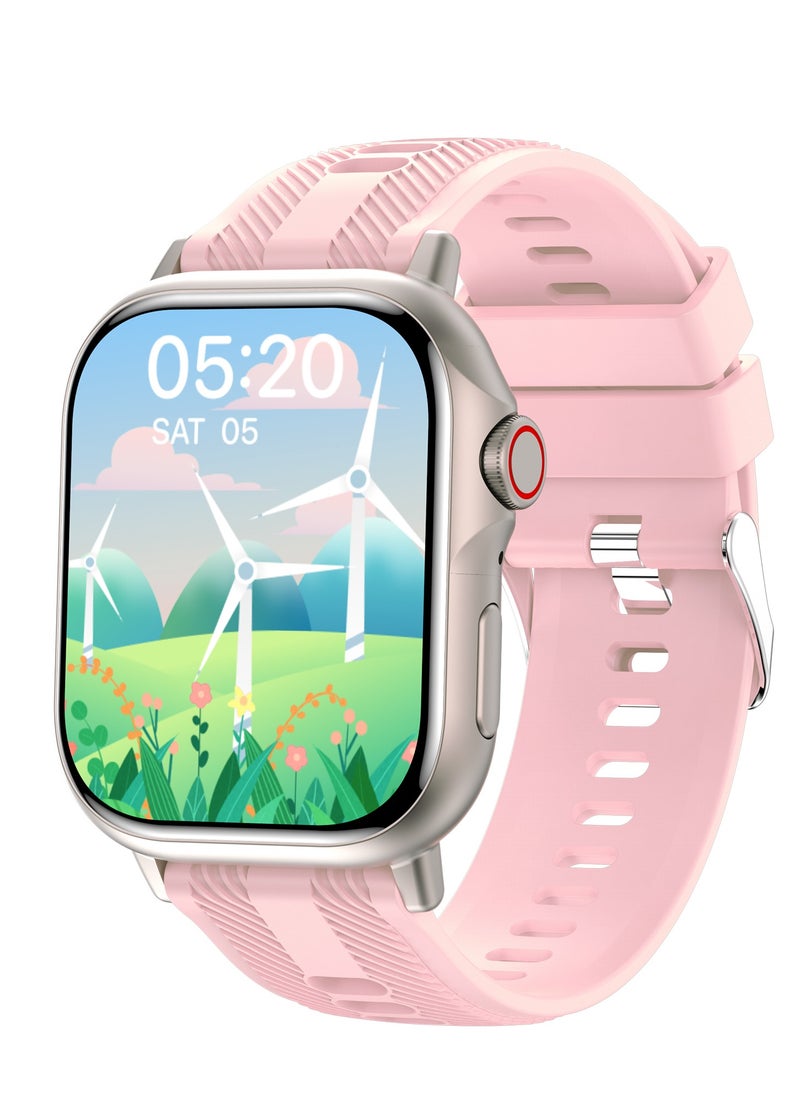 HW B05 smartwatch, AMOLED always displays Bluetooth call waterproof fitness watch, compatible with Android and iOS PINK  - Image 2