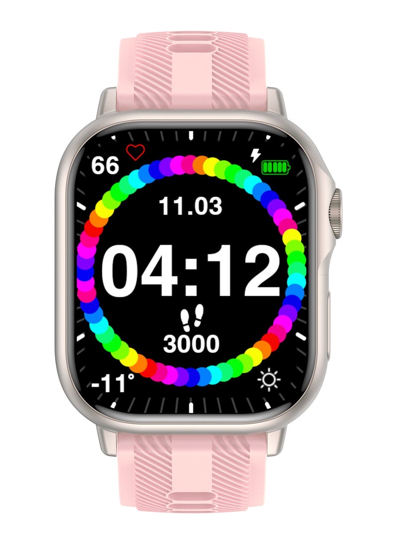HW B05 smartwatch, AMOLED always displays Bluetooth call waterproof fitness watch, compatible with Android and iOS PINK  - Image 3