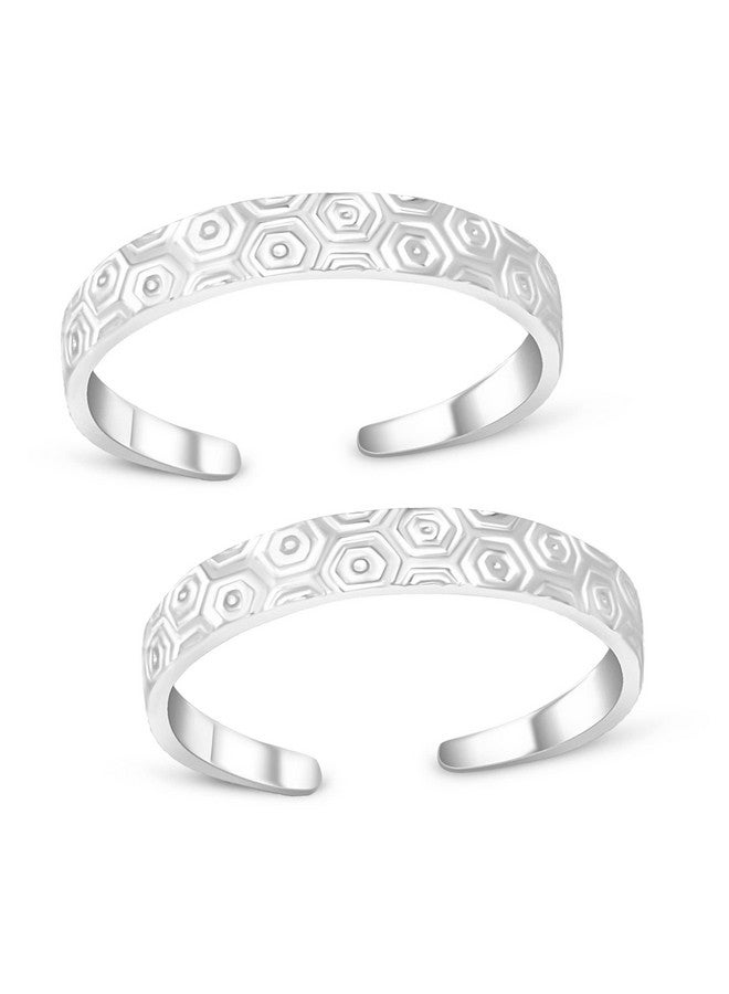 Silver Chest Silver Toe Rings for Women Silver 925 - Elegant And Comfortable 3D Self Design Simple Toe Ring Silver Bands For Girls - Image 1
