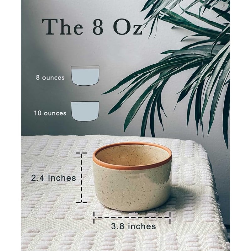 Mora Ceramic Ramekins - 8oz, Set of 6 - Small Oven Safe Baking Dishes/Cups - For Personal Pudding, Creme Brulee, Souffle, Serving Dip, Custard, Ice Cream - Single Mini Bowls - Assorted Neutrals - Image 2
