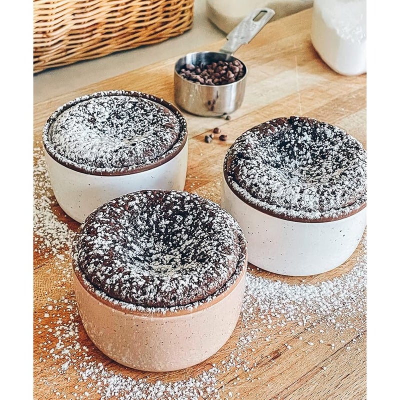 Mora Ceramic Ramekins - 8oz, Set of 6 - Small Oven Safe Baking Dishes/Cups - For Personal Pudding, Creme Brulee, Souffle, Serving Dip, Custard, Ice Cream - Single Mini Bowls - Assorted Neutrals - Image 5