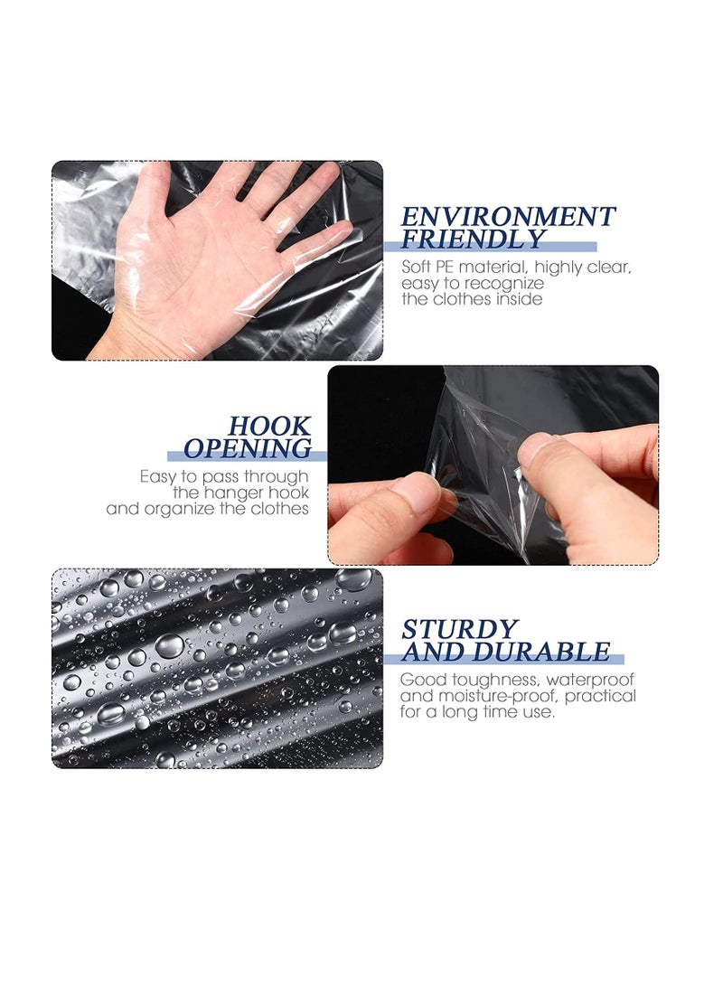 SYOSI 50Pcs Garment Bags Clear Clothing Dust Cover Hanging Closet Storage Bags Shoulder Protectors Cover Shield for Home Closet 60x100cm - Image 5