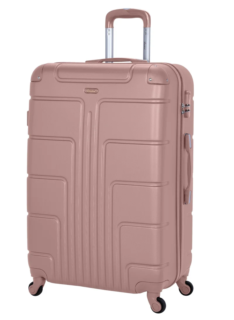 SENATOR Hard Case Travel Bags Trolley Luggage Set of 4 ABS Lightweight Suitcase with 4 Spinner Wheels A1012, Rose Gold