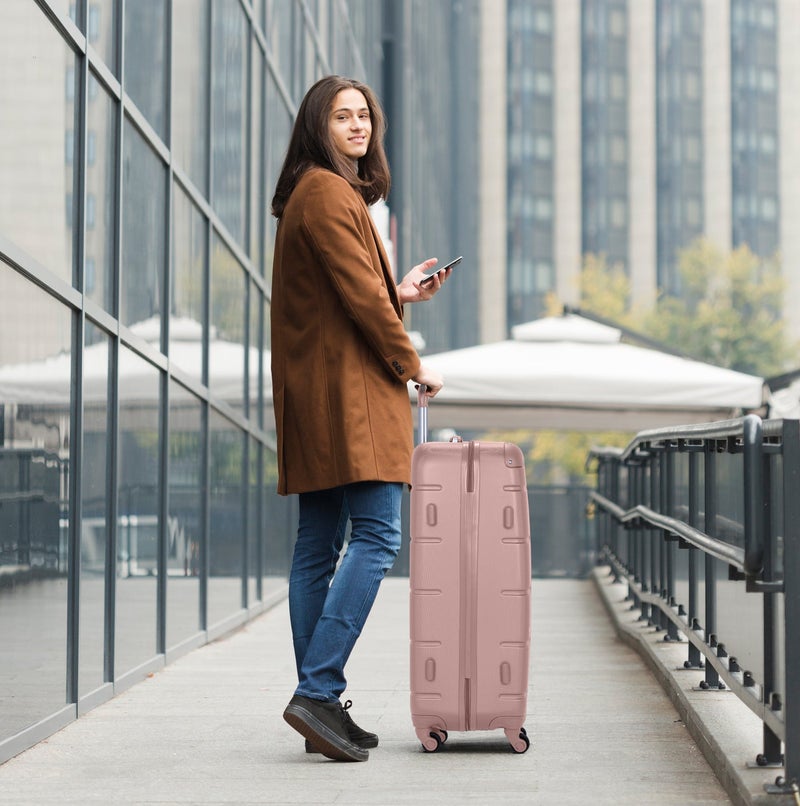SENATOR Hard Case Travel Bags Trolley Luggage Set of 4 ABS Lightweight Suitcase with 4 Spinner Wheels A1012, Rose Gold - Image 3