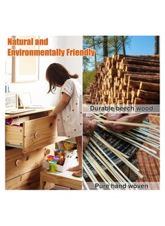 RATSAW 6 Pack Boho Rattan Dresser Knobs Wood Round Cabinets Knobs Pulls Handmade Wicker Woven Drawer Handles for Cabinets Furniture  - Image 5