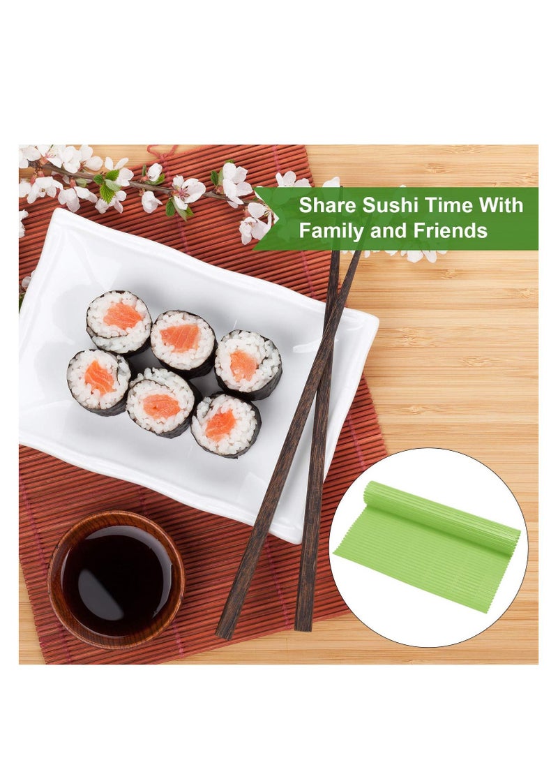 Y&D 3 Piece Kitchen Sushi Roll Mat Non Stick Making Kit, Plastic Maker Homemade, Durable Roller for Homemade DIY 8.27 X 9.16 Inch (Red, Green and Blue)  - Image 4