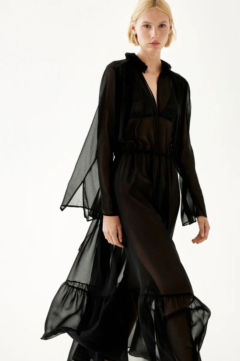 اتش اند ام فستان ماكسي شفاف