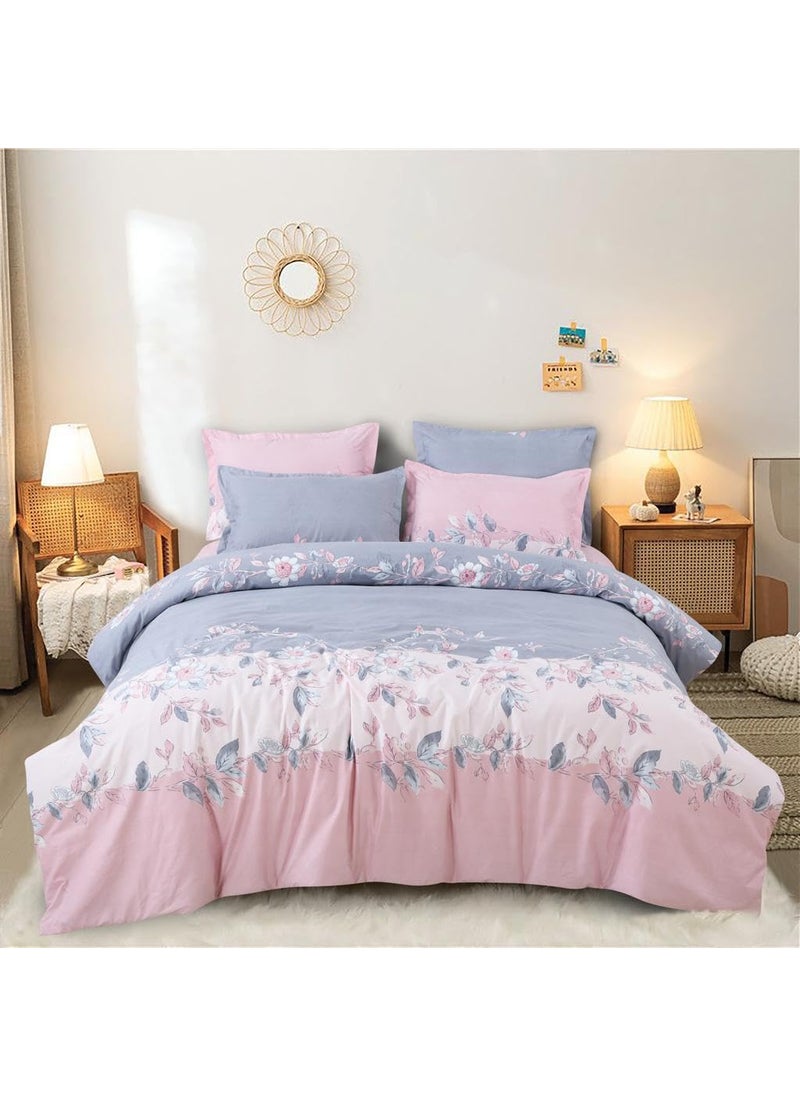 Ab Home Decor Ab Home Decor Glace Cotton Bedsheets for Double Bed King Size with 2 Pillow Covers 90x100 Inches MultiColor3  - Image 1
