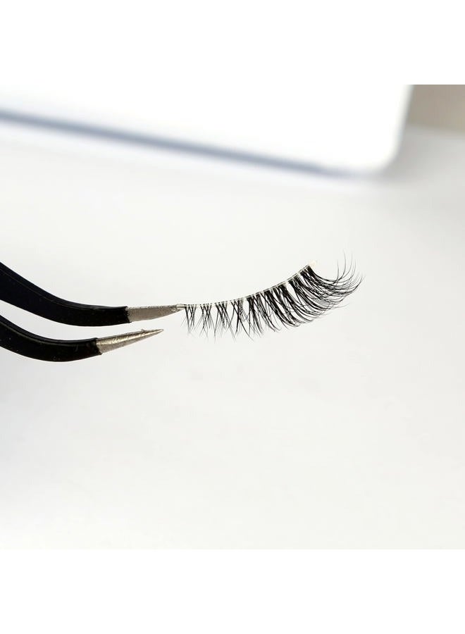 Pooplunch Half False Eyelashes with Clear Band Wispy Cat Eye Look Natural Short Accent Lashes Faux Mink Fake Eyelashes 14.0 count - Image 4