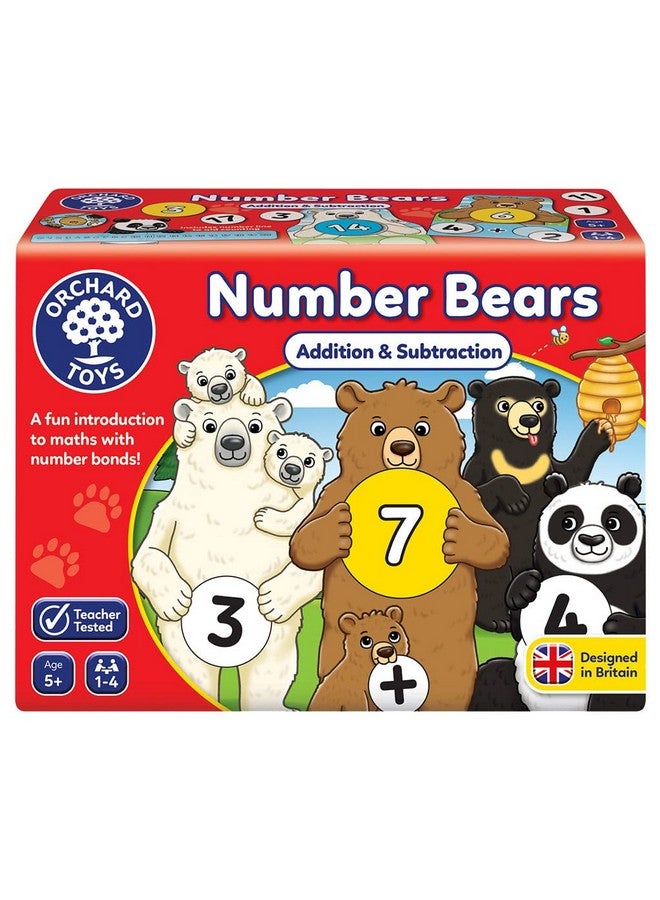 Orchard Toys Number Bears Educational Board Game Teaches Counting Number Bonds Addition&Subtraction Teacher Tested Maths Game Party Gift For Children Age 5+ Years,Multicolor - Image 1