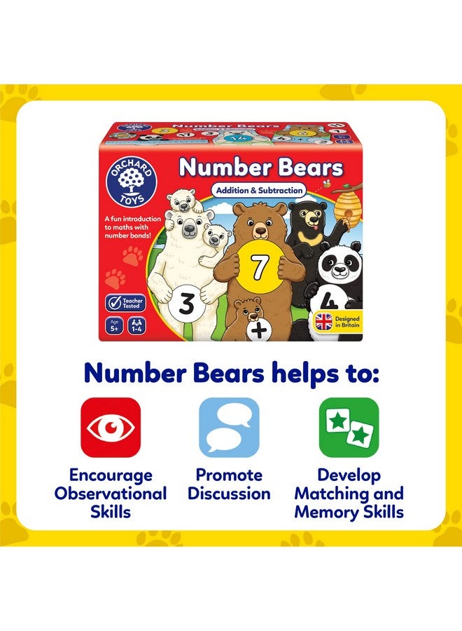 Orchard Toys Number Bears Educational Board Game Teaches Counting Number Bonds Addition&Subtraction Teacher Tested Maths Game Party Gift For Children Age 5+ Years,Multicolor - Image 5