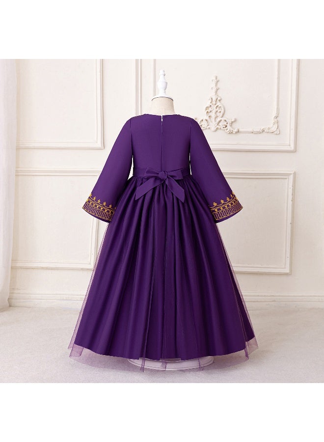 NIBEMINENT Muslim Girls Abaya Long Sleeve Prayer Dress Middle East Muslim Dubai Robe for 4-8 Years - Image 3