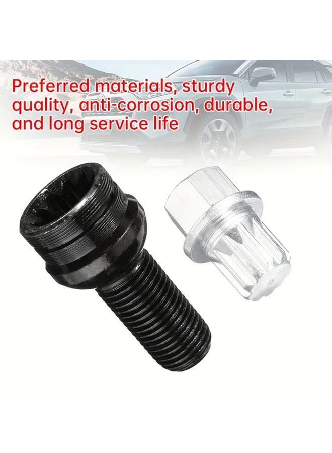 1 Set M14 x 1 5mm Anti Theft Wheel Bolts Locking Nuts Universal Stainless Steel - Image 4