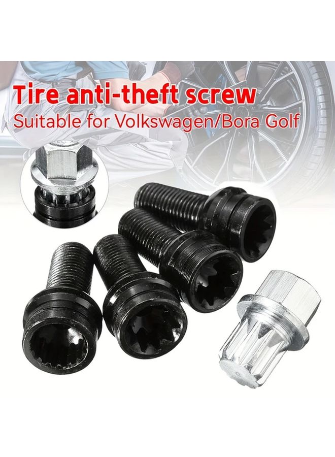 1 Set M14 x 1 5mm Anti Theft Wheel Bolts Locking Nuts Universal Stainless Steel - Image 5