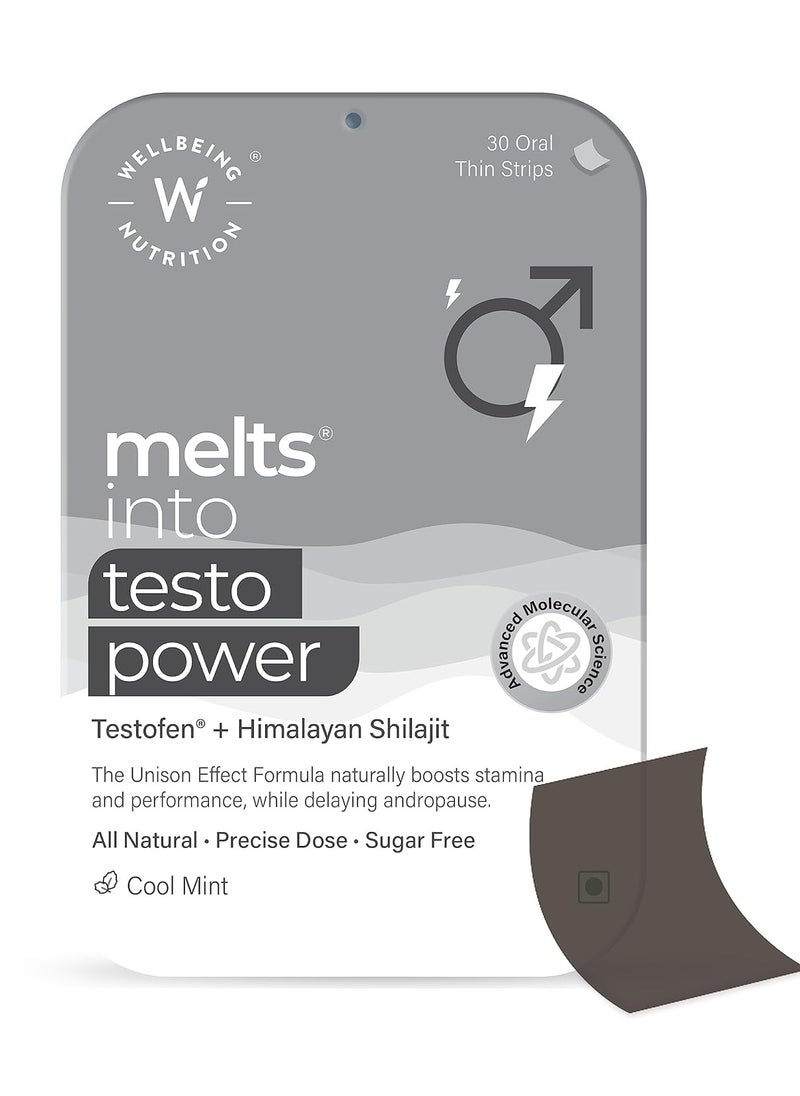 WELLBEING NUTRITION Melts Testo Power- 30 Oral Strips  - Image 1
