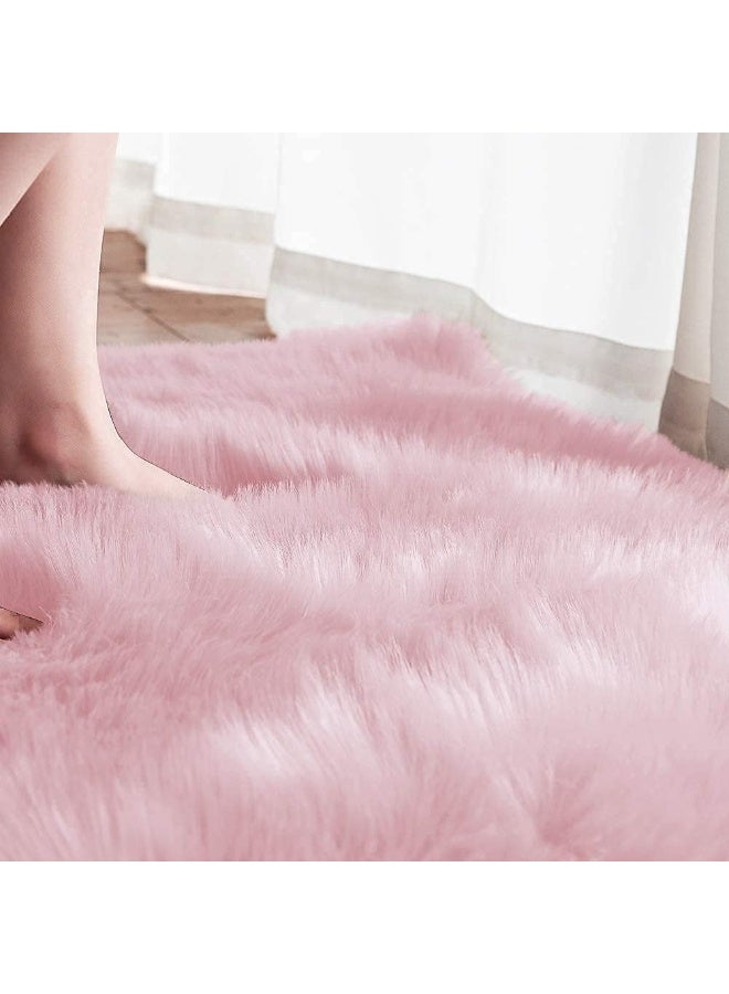 Maple's Maples 1 PC Fuzzy Faux Sheepskin Wool Fur Car Seat Cover for Auto SUV Trucks Universal Fit, Soft Plush Synthetic Wool Buck Fur Fluffy Car Seat Cushions (Pink) - Image 4