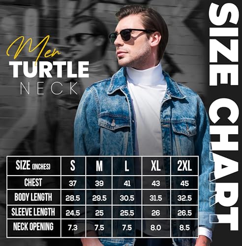 Utopia Wear Turtleneck Men Slim Fit UPF 50+ Lightweight Pullover Sweater Long Sleeves Top, Large, White - Image 2