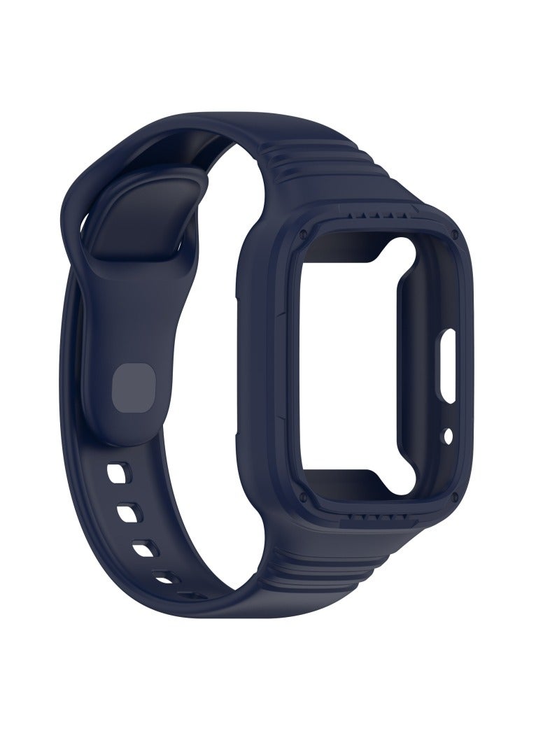 Replacement Strap For Redmi Watch 3 Active Integrated Fully Enclosed Silicone Watch Band Ink Blue - Image 2