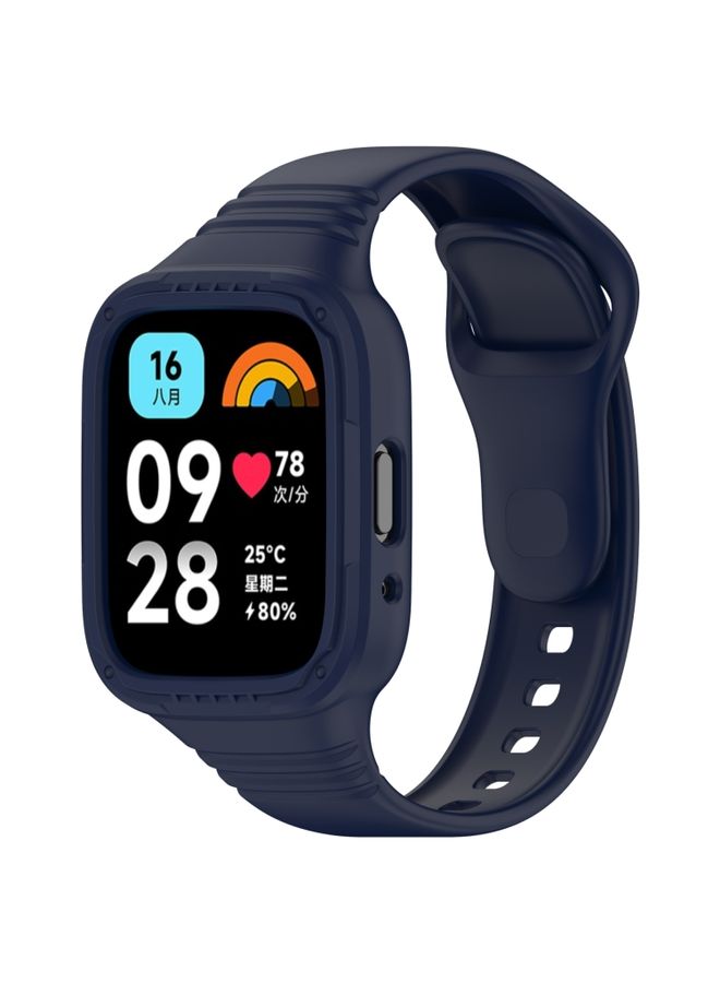 Replacement Strap For Redmi Watch 3 Active Integrated Fully Enclosed Silicone Watch Band Ink Blue - Image 1