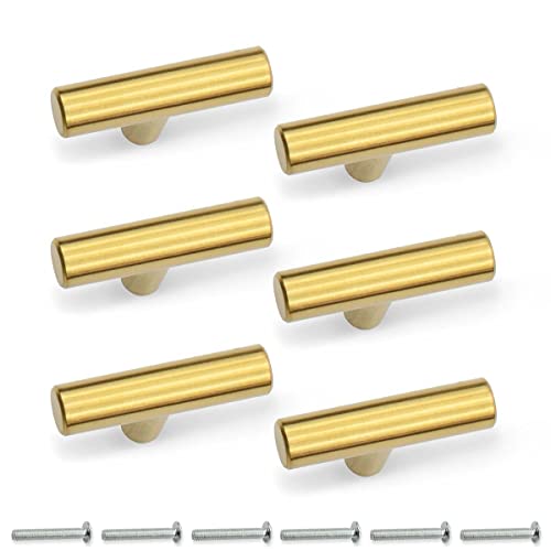 SANATO 6 Pcs 2 Inch Gold Cabnet Pulls Kitchen Cabinet Handles, Made of Stainless Steel, Ideal for Cabnet, Drawer, Cupboard - Image 1