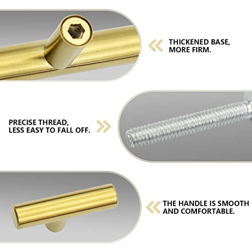 SANATO 6 Pcs 2 Inch Gold Cabnet Pulls Kitchen Cabinet Handles, Made of Stainless Steel, Ideal for Cabnet, Drawer, Cupboard - Image 3
