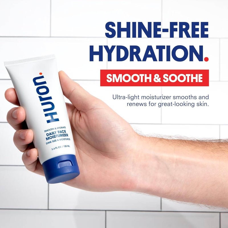 Huron Menâ€™s Face Moisturizer â€“ Lightweight, Soothing, Cooling Face Lotion for All-Day Lasting Hydration â€“ Vegan, Phthalate Free, Sulfate Free, Paraben Free â€“ 3.4 Fl Oz (2 Pack) - Image 2