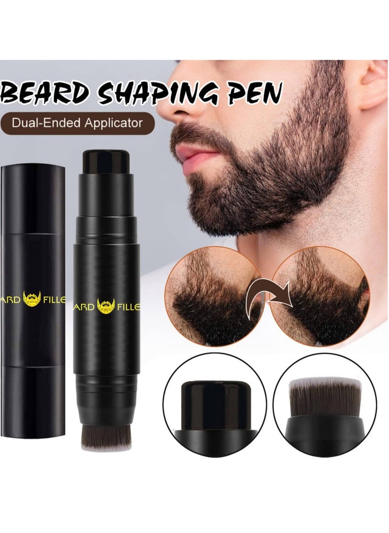 Kanza Beard Filler Pencil Dual Tip 2 in 1 Beard Pencil with Brush for Beard Styling Waterproof Beard Pen for Long Lasting Coverage and Natural Finish Beard Mustache Eyebrows Beard Filling Stick Dark Brown  - Image 2