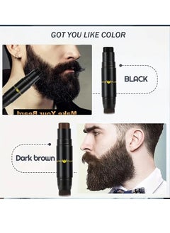 Kanza Beard Filler Pencil Dual Tip 2 in 1 Beard Pencil with Brush for Beard Styling Waterproof Beard Pen for Long Lasting Coverage and Natural Finish Beard Mustache Eyebrows Beard Filling Stick Dark Brown  - Image 4