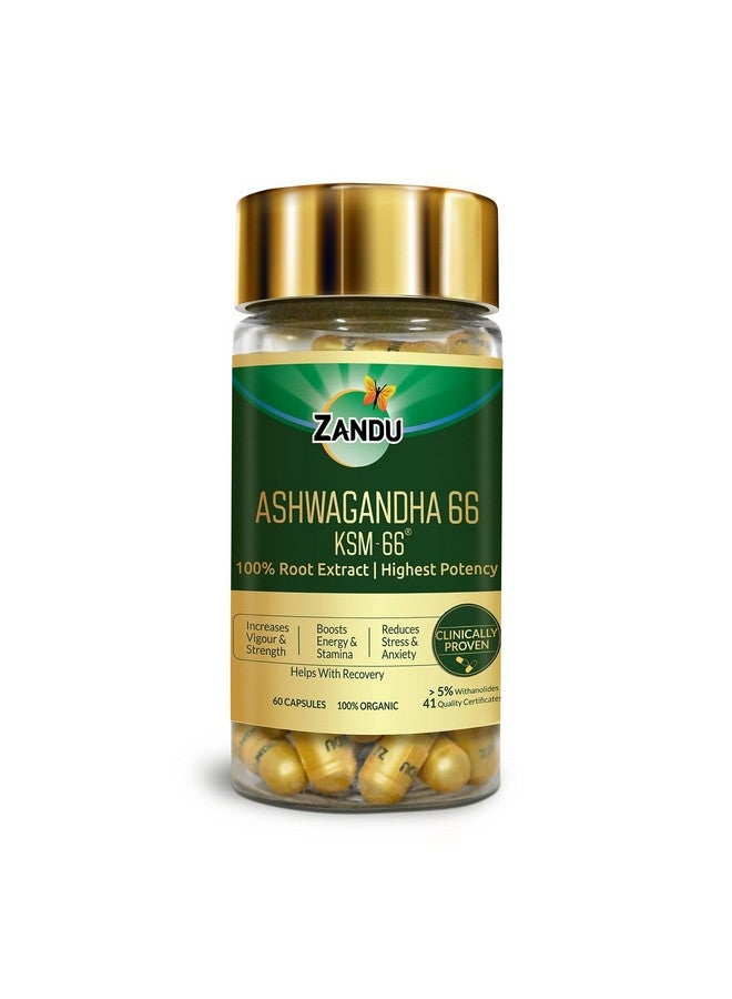 Zandu أقراص زاندو أشواغاندا KSM-66 (600 ملغ تركيبة عالية الجرعة) | مثبت سريرياً لتقليل مستويات التوتر والقلق بنسبة 72% | يعزز الطاقة والقوة | 60 قرص | مستخلص جذر نقي 100%  - Image 1