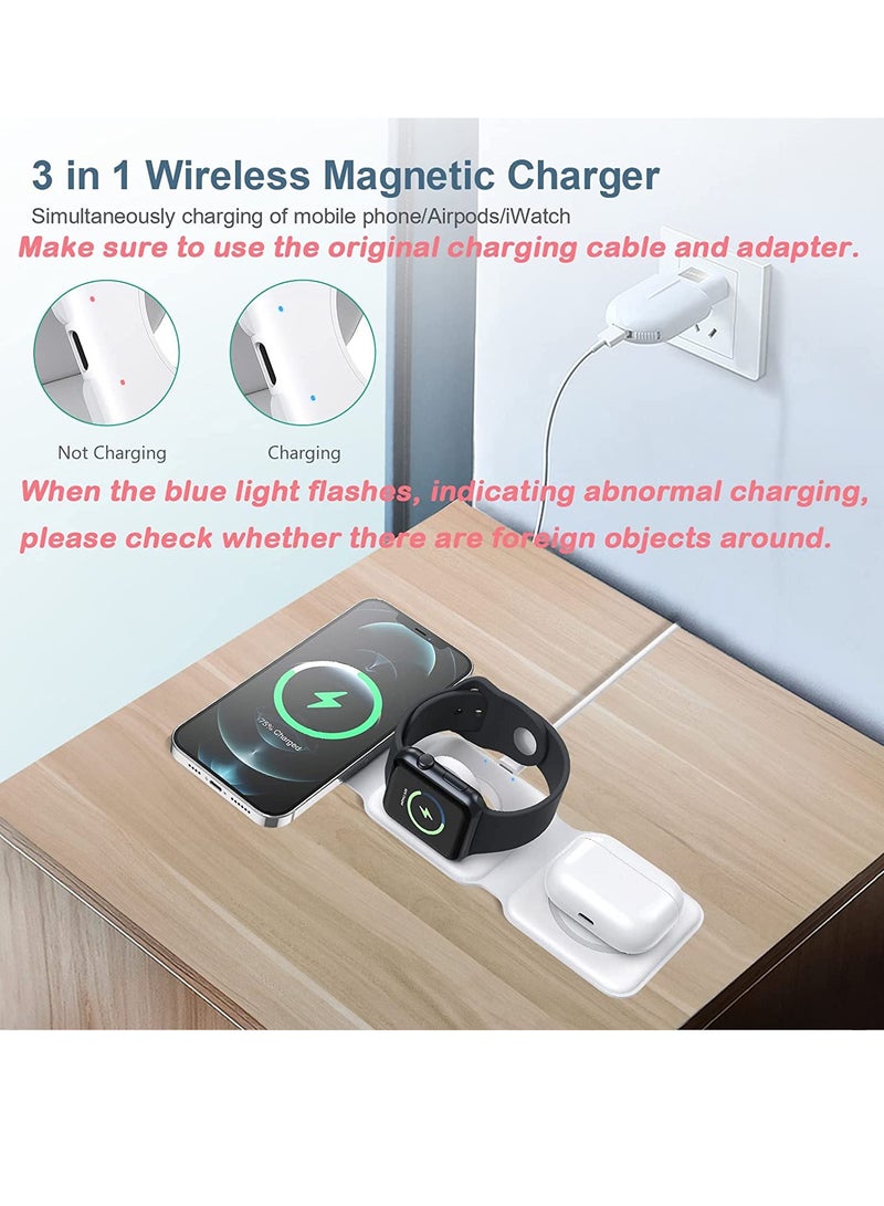 general 3 in 1 Foldable Wireless Charger, Ankilo Magnetic Fast Wireless Charging Pad, Compatible with iPhone 14/Pro/Max/Plus/13/12, Apple Watch - Image 2