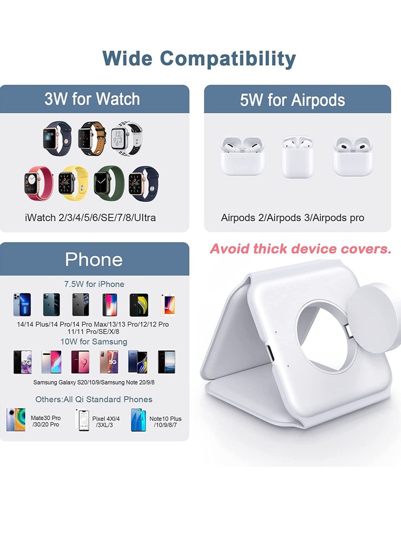 general 3 in 1 Foldable Wireless Charger, Ankilo Magnetic Fast Wireless Charging Pad, Compatible with iPhone 14/Pro/Max/Plus/13/12, Apple Watch - Image 3