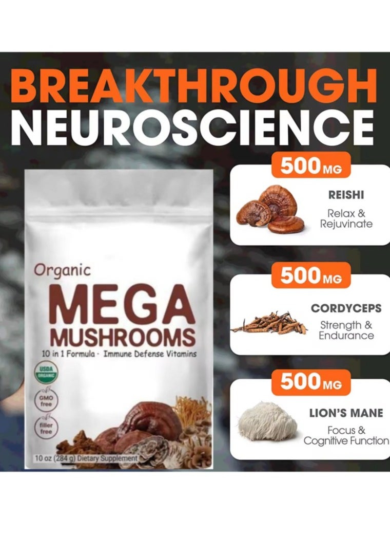 Googeer - Energy Coffee ，Ten Mushroom Coffee，(Lion’s Mane, Cordyceps, Turkey Tail & Other) Mixed With Gourmet Arabica Instant Immune Boosting Coffee for Focus & Gut Health Support ﻿ - Image 1