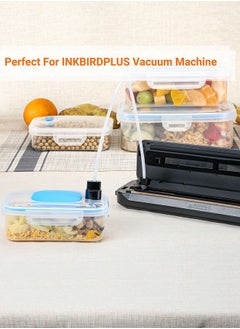 INKBIRD INKBIRD Vacuum Seal Food Storage Container Set Airtight Food Storage Containers With Lids Stack Design Freezer Fridge Microwave Safe 3 Pcs Blue Perfect For Vacuum Sealer Machines  - Image 3