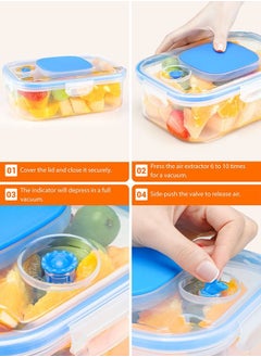 INKBIRD INKBIRD Vacuum Seal Food Storage Container Set Airtight Food Storage Containers With Lids Stack Design Freezer Fridge Microwave Safe 3 Pcs Blue Perfect For Vacuum Sealer Machines  - Image 5