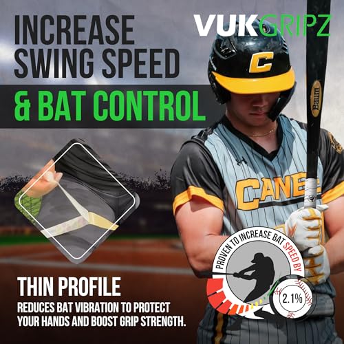 VukGripz Pulse White Baseball Bat Grip Tape - Non-Sticky, Friction-Based, Moisture-Wicking, Vibration-Reducing Batting Grips for Baseball & Softball - Official Bat Tape Grip of Team USA, USA-Made - Image 5