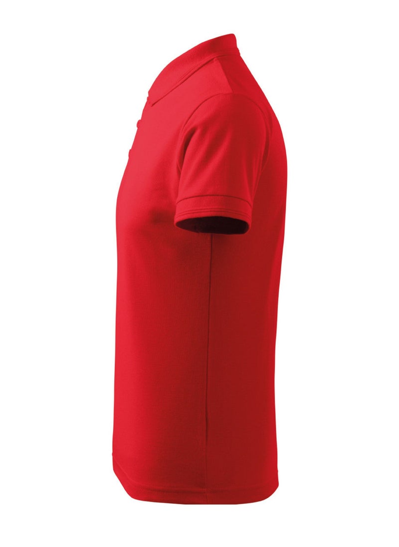 PRINTSHOP4ME Basic Adult Unisex Polo Short Sleeve Tshirt 220 Gsm Red  - Image 3