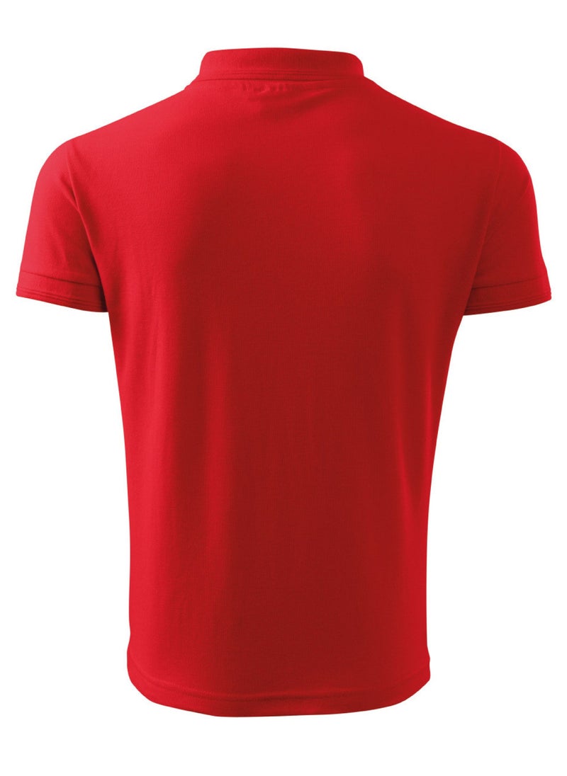 PRINTSHOP4ME Basic Adult Unisex Polo Short Sleeve Tshirt 220 Gsm Red  - Image 2