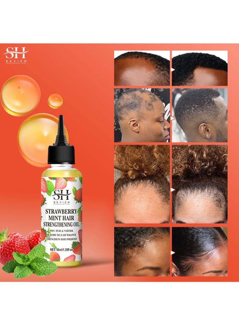 Sevich Strawberry Mint Hair Strengthening Oil，Vegan Organic Hair Serum for Thinning, Dry and Damaged Hair (40ml) - Image 5