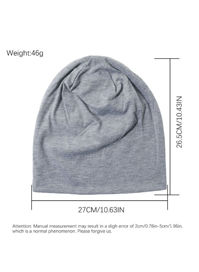 قبعة بيني متدلية قطعة واحدة للرجال والنساء، قبعة جمجمة قابلة للتمدد (رمادية) - Image 3