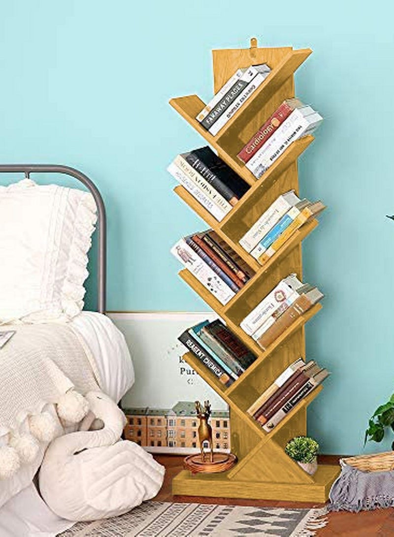 Home Gallery Tree Bookshelf 9-Tier Book Rack natural wood - Image 1