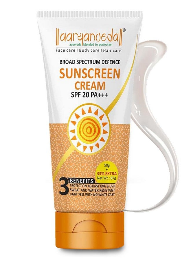 Aryanveda كريم واقي من الشمس أريانفيدا SPF 20 PA+ حماية من الأشعة فوق البنفسجية للنساء والرجال مع ترطيب طوال اليوم | للبشرة الجافة والعادية - 67 جرام - Image 1