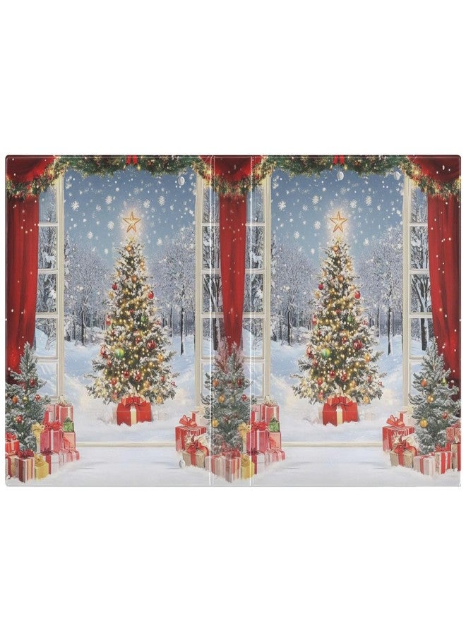 FLildon Snowy Christmas Trees 3 Ring Binders, Round Rings, Holds 200 Sheets, 1.5 Inch 3 Ring Binders with 3 Interior PVC Clear Pockets and Anti-Slip Metal Clip - Image 2