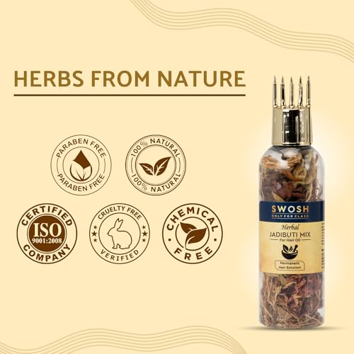 SWOSH Ayurvedic Herbal Hair Jadibutti Mixture Bottle Pack Of 2(10g) with Ayurveda Herbs for Healthy Hair Packed with Goodeness of Natural Dried Herbs For Oil Infusion - Image 4