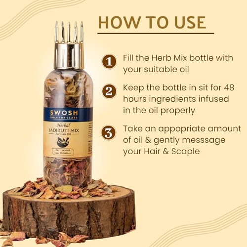 SWOSH Ayurvedic Herbal Hair Jadibutti Mixture Bottle Pack Of 2(10g) with Ayurveda Herbs for Healthy Hair Packed with Goodeness of Natural Dried Herbs For Oil Infusion - Image 5