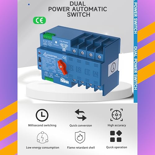 GADITES Automatic Transfer Switch ATS 125A – Single Phase | Auto Generator Changeover Switch | Backup Power Controller for Home/Business - Image 5