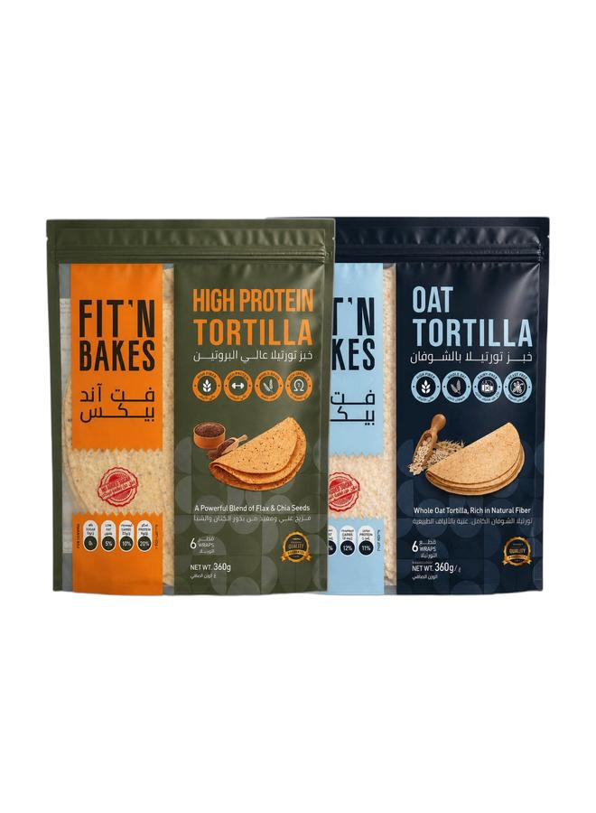 FIT 'N Bakes High Protein & OAT Tortilla 360gX2 - Image 1